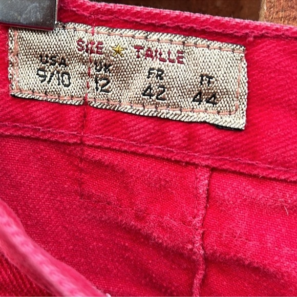 Express Vibrant Red Women's High Rise Cropped Jeans Size 9/10 Vintage - Picture 5 of 7